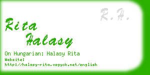 rita halasy business card